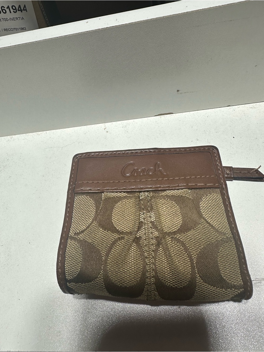 Coach Brown Signature Canvas Bifold Wallet